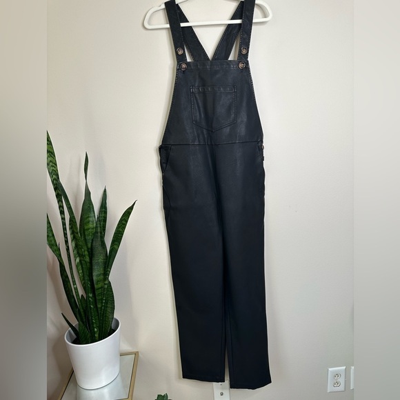 FRNCH Paris faux leather black overalls S NWT - Picture 4 of 8